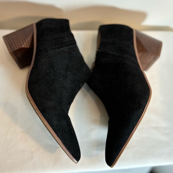 FRANCO SARTO Sz 9 Takoma Booties Low Top Leather Suede Pointy Toe Western Vibes - Picture 5 of 10